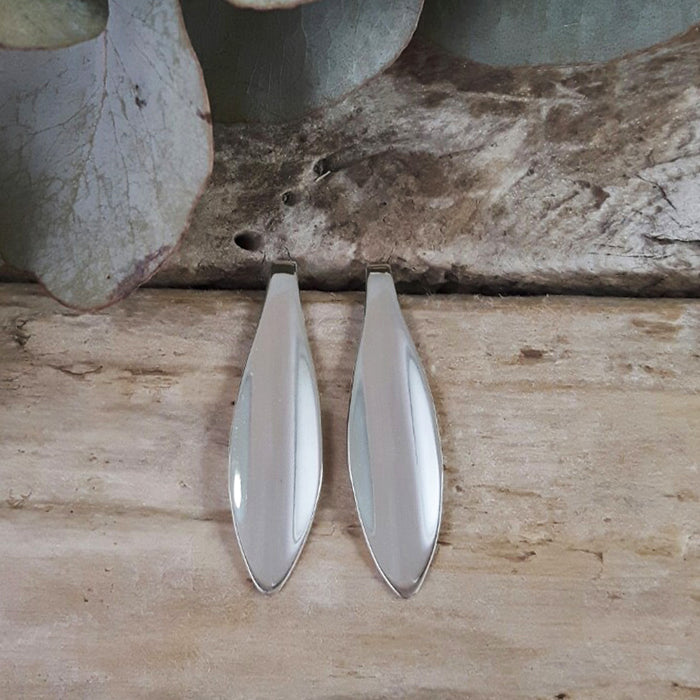 Lanza Polished Silver Stud Earrings