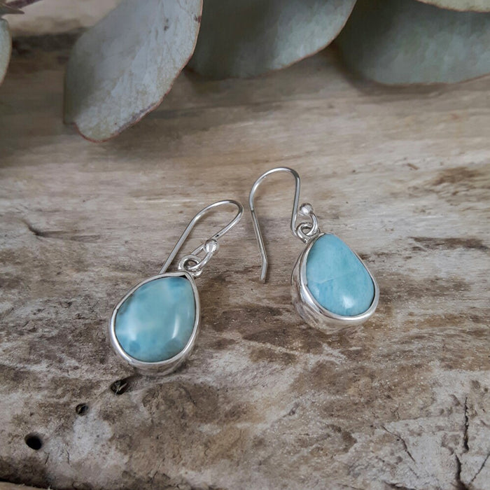 Larimar Dainty Drop Teardrop Earrings