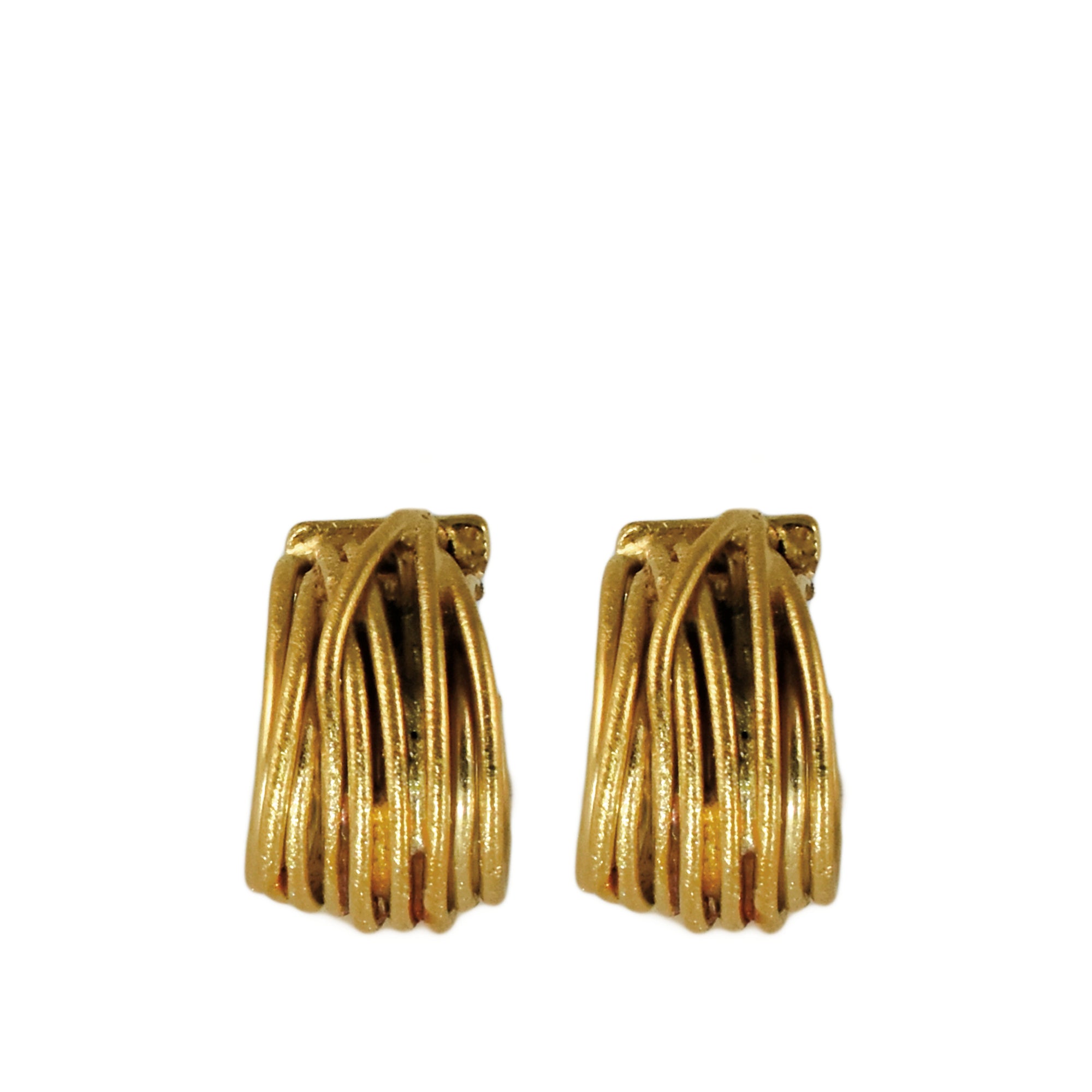 Lattice 18ct Gold Plated Wide Hoop Earrings