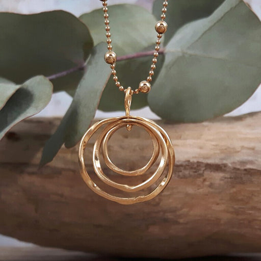 Lattice Trio Small Gold Pendant