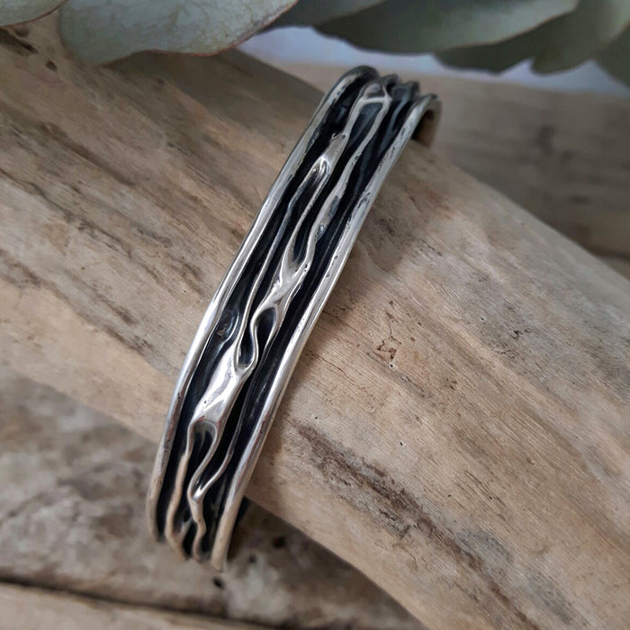 Lava Slim Oxidised/Polished Cuff