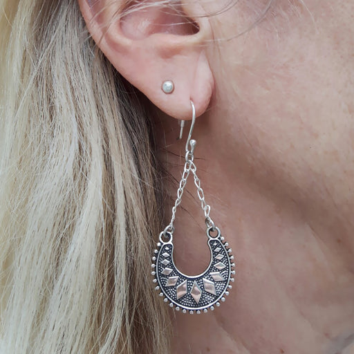 Rococo Oxidised Drop Earrings