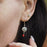 Bloom Flower Silver & Red Drop Earrings