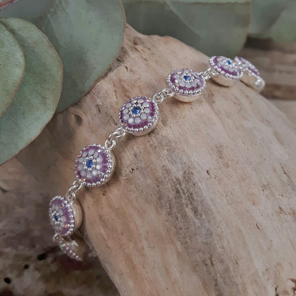 lilac bracelet sterling silver jewellery UK