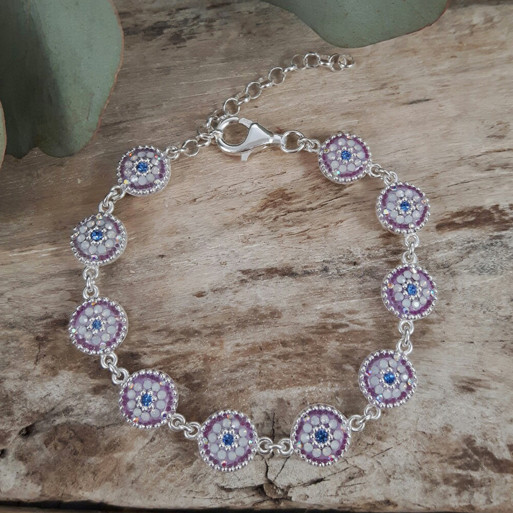 close up lilac bracelet micro bead detail