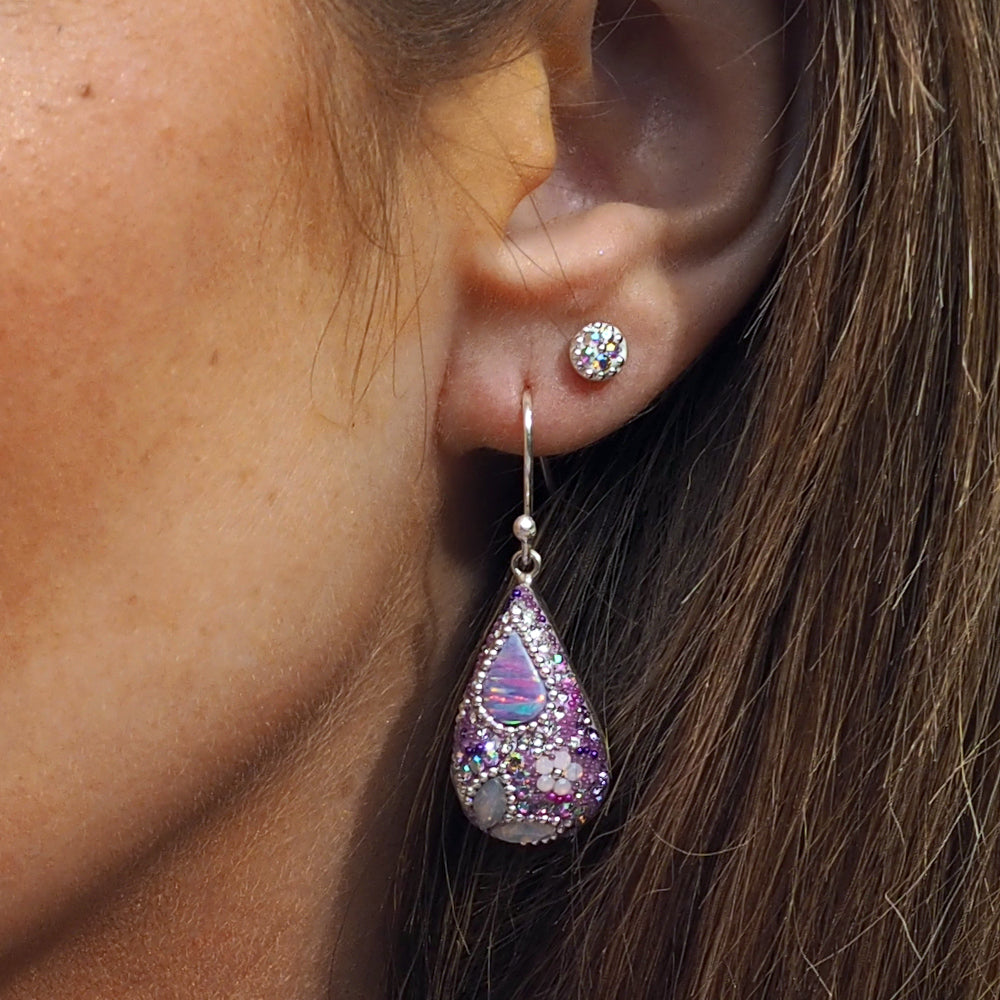 lilac statement earrings worn movement statement jewellery