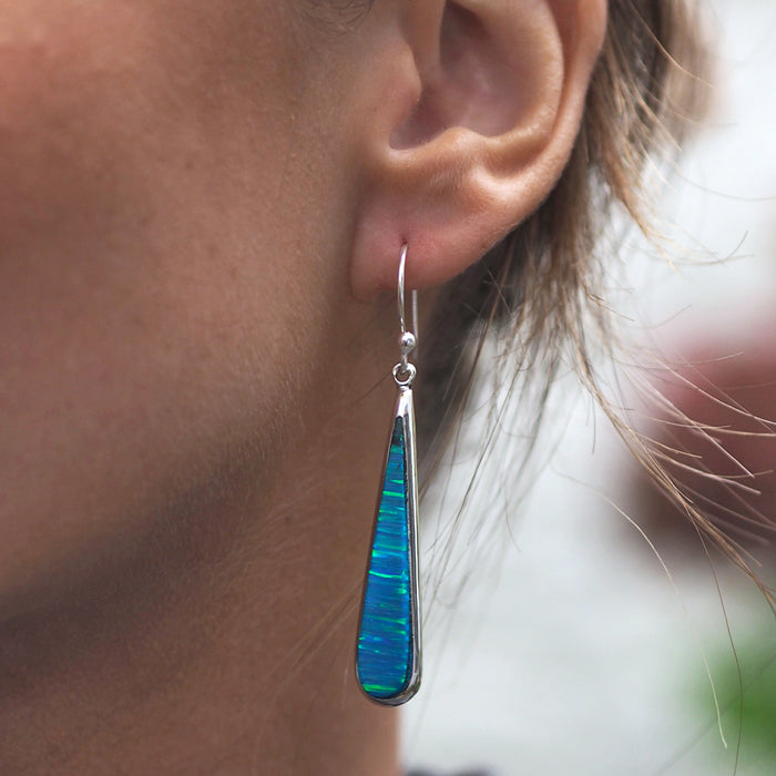 Flinder Turquoise Long Drop Earrings