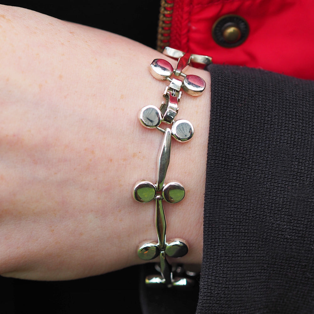 Mistletoe Silver Link Bracelet