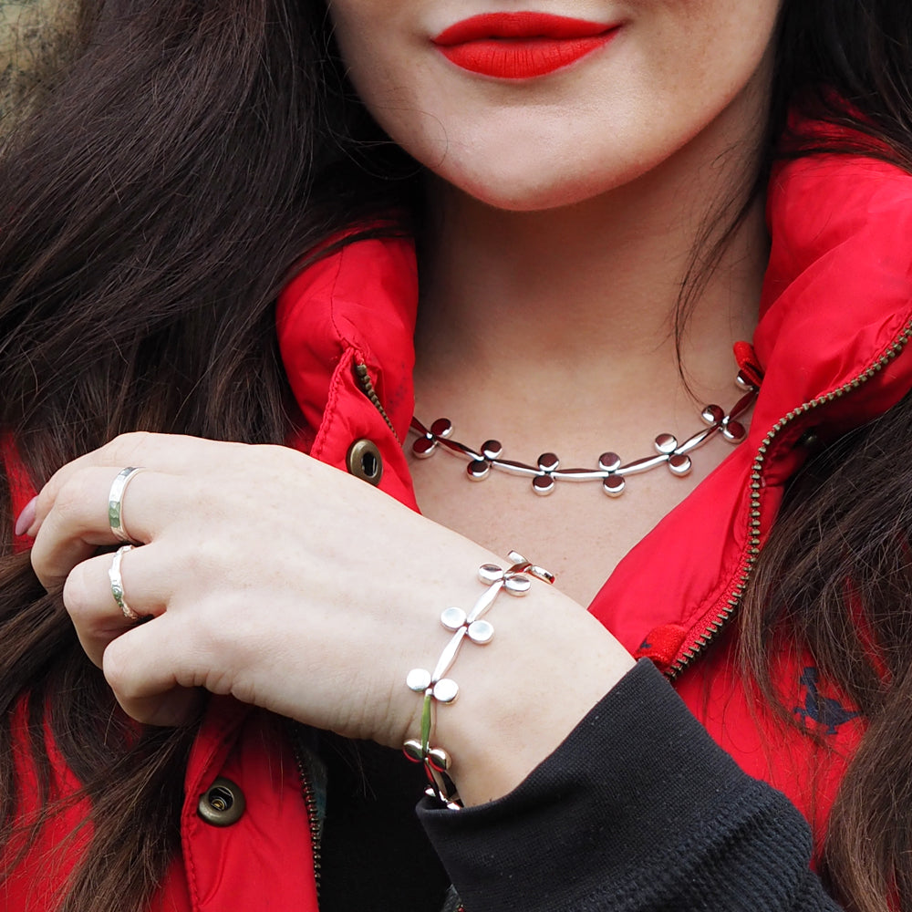 Mistletoe Silver Link Bracelet