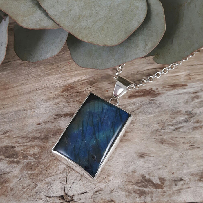 Monet Labradorite XL Rectangle Pendant B