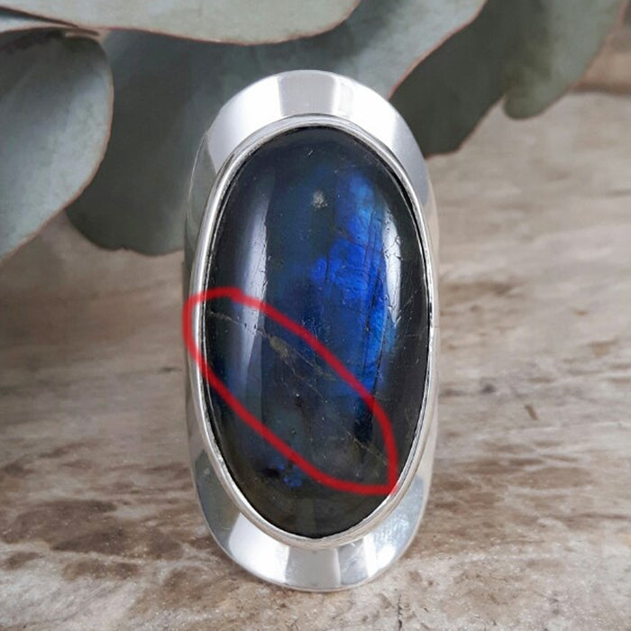 FURTHER REDUCED! Perfectly Imperfect Monet Labradorite Oval XXL Ring