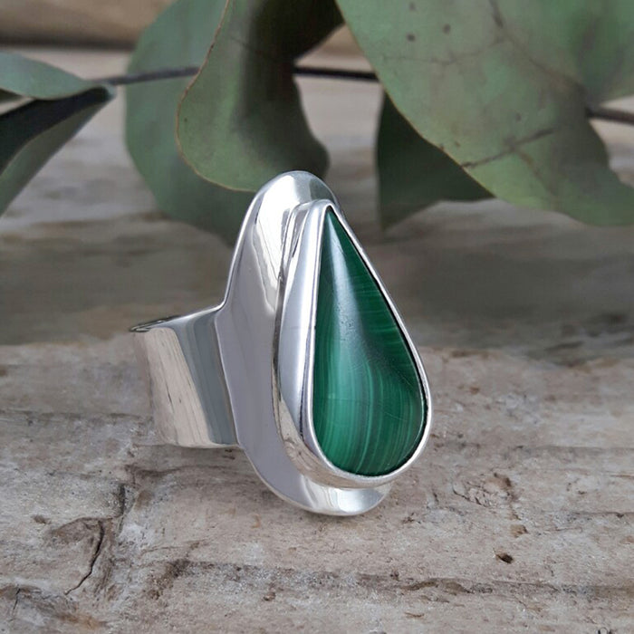 Monet Malachite Sml Ring Teardrop B