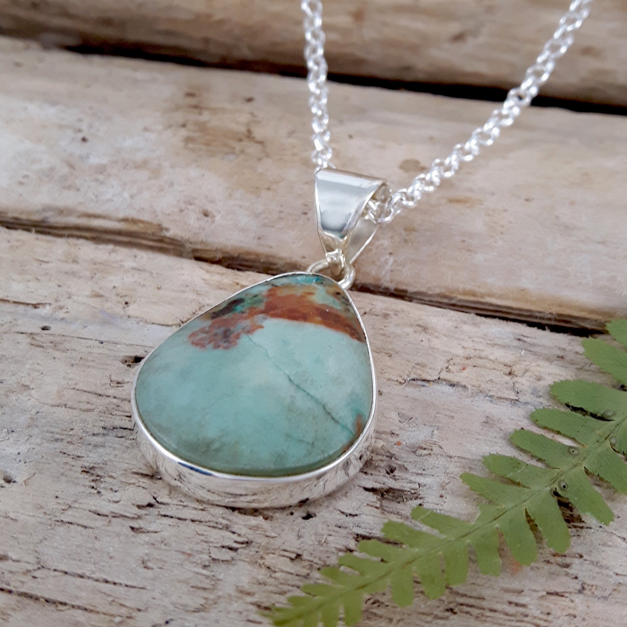 Monet Spring Chrysocolla S/M Triangle Pendant