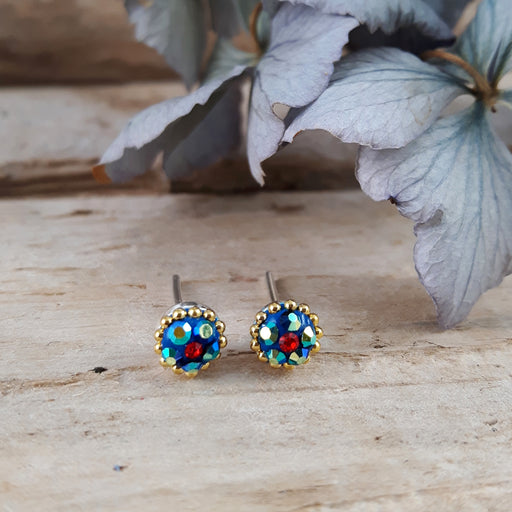 Allegra Iridescent Tiny Stud Earrings