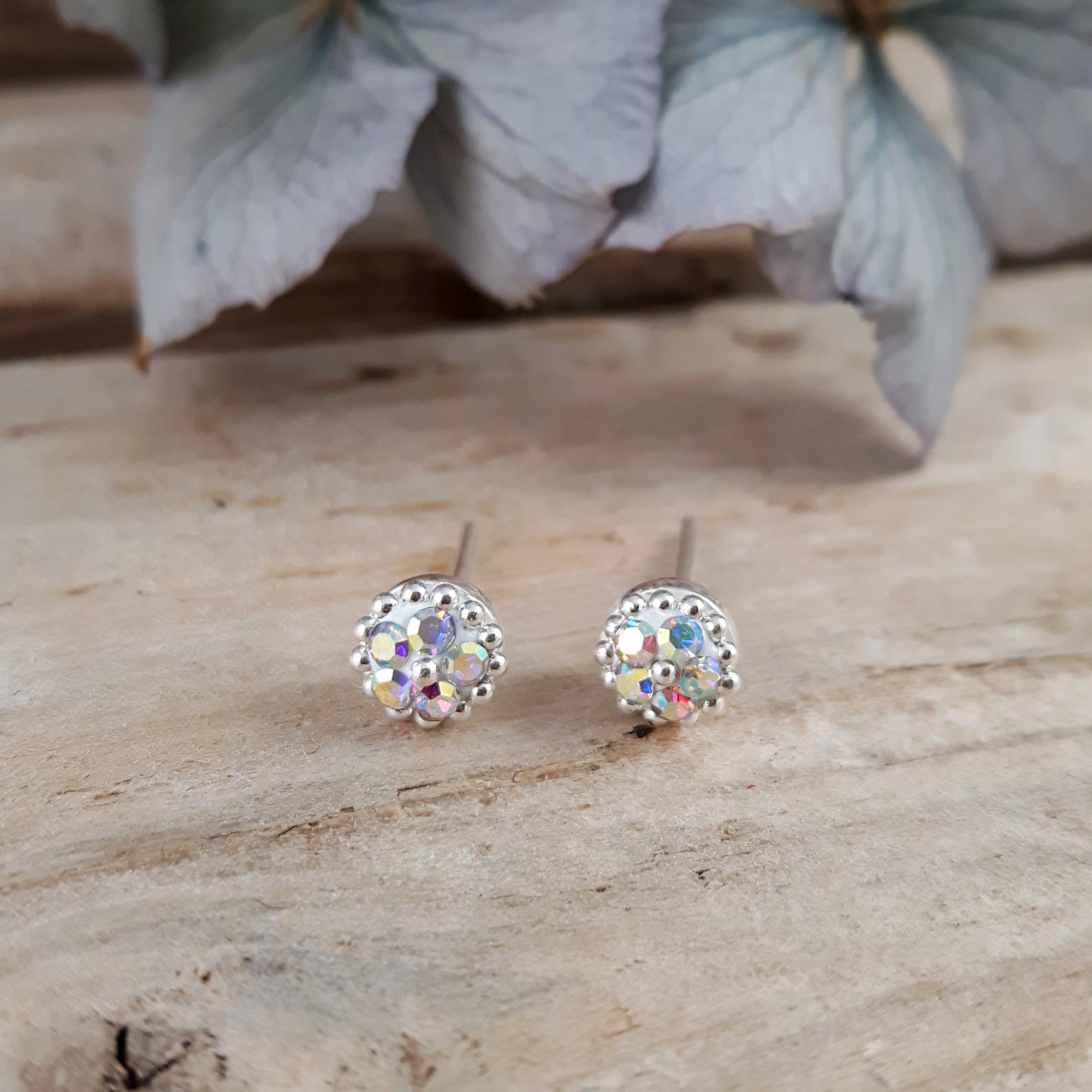 Allegra Tiny White Stud Earrings