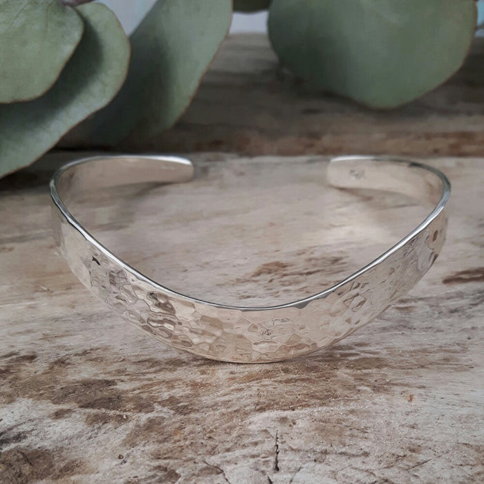 Classic Silver Hammered Small Cuff