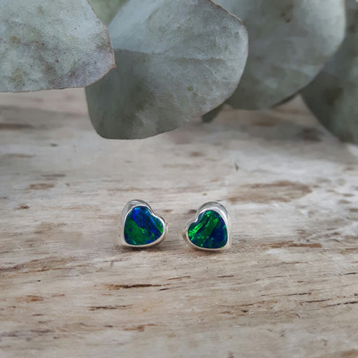 Flinder Heart Emerald Stud Earrings