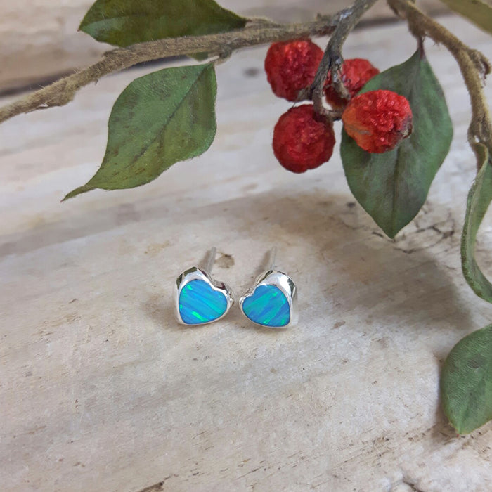 Flinder Heart Turquoise Stud Earrings