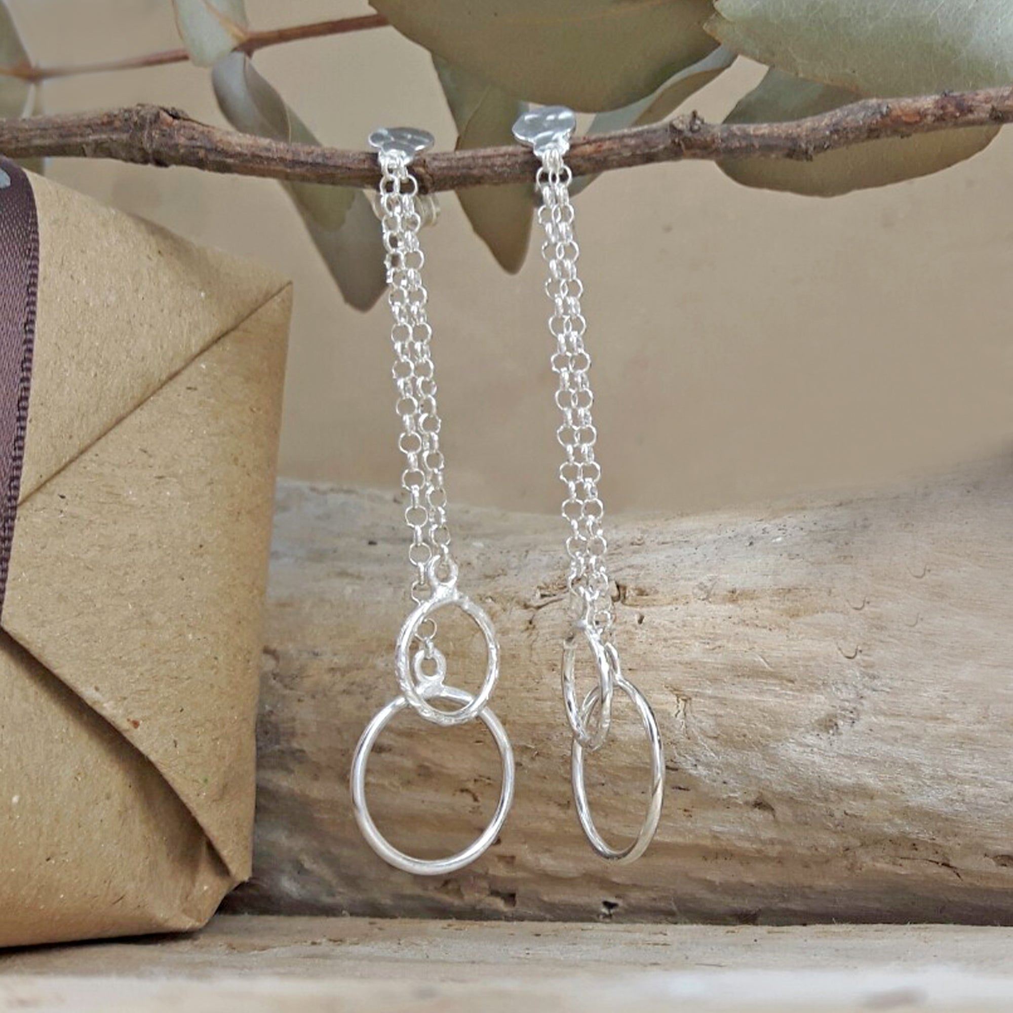 Olympia Twin Chain Drop Earrings