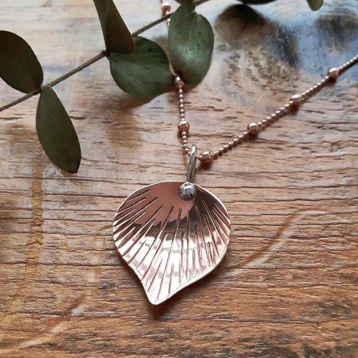 Ray Leaf Polished AG/CU Pendant