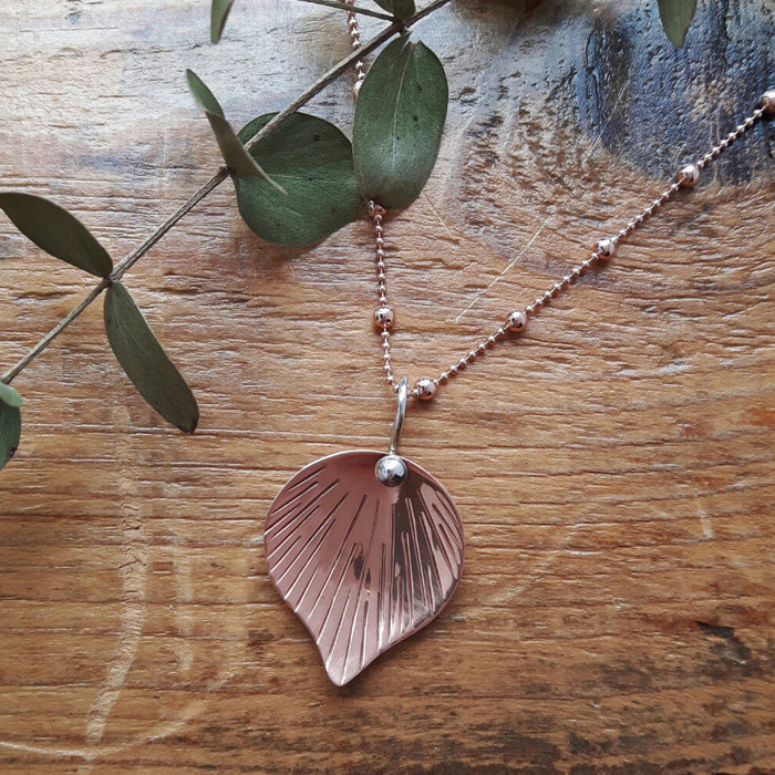 Ray Leaf Polished AG/CU Pendant