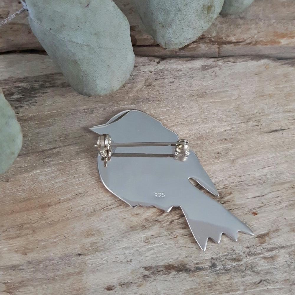 Duet Robin Silver/Copper Brooch