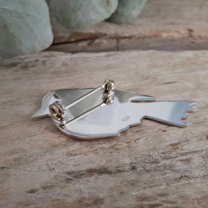 Duet Robin Silver/Copper Brooch