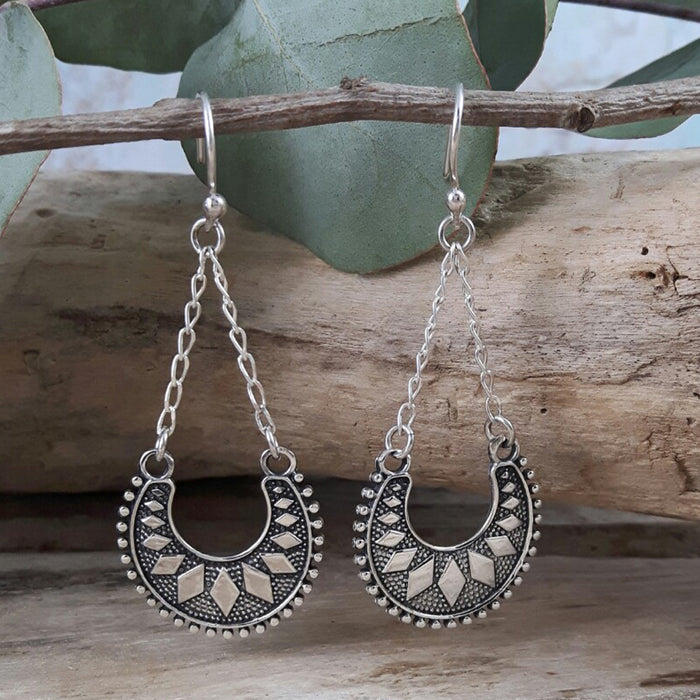 Rococo Oxidised Drop Earrings