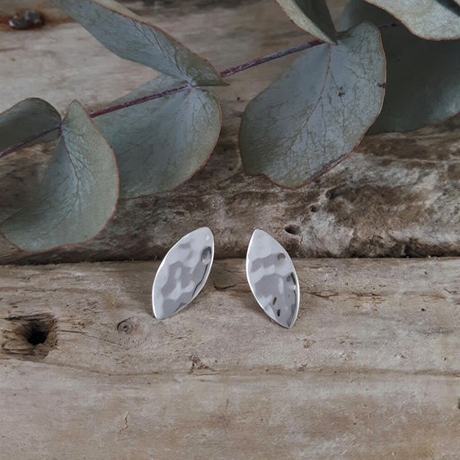 Roma Ava Hammered Silver Stud Earrings