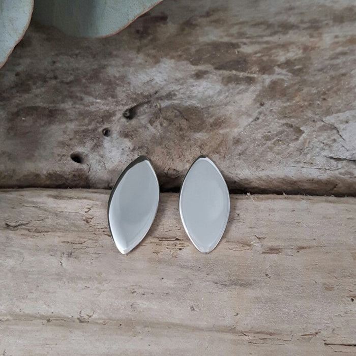 Roma Eclipse Polished Silver Stud Earrings