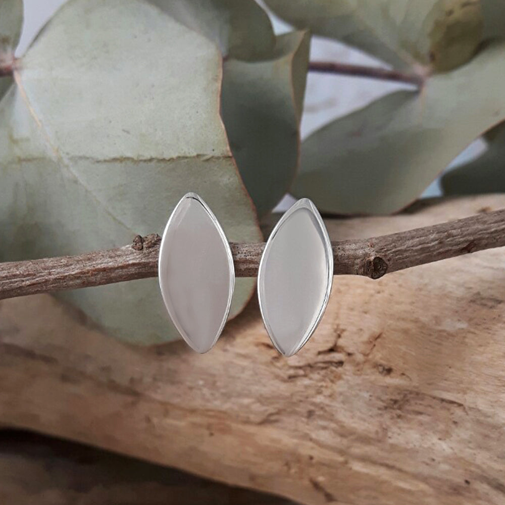 Roma Eclipse Polished Silver Stud Earrings