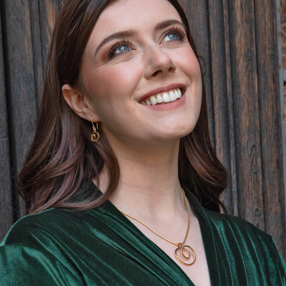 Foresta Caracol Gold Drop Earrings