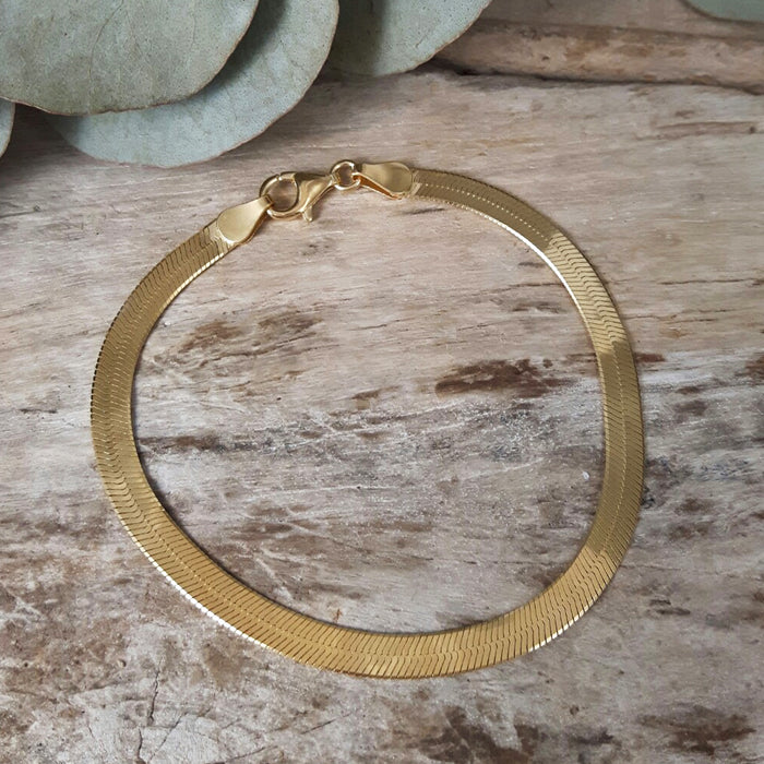 Snake Chain 18.5cm Wide Gold Bracelet