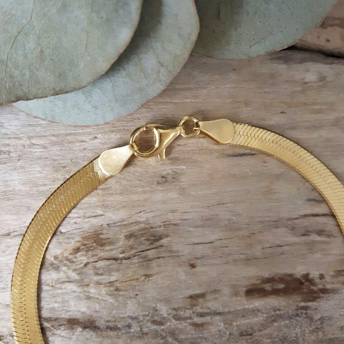 Snake Chain 18.5cm Wide Gold Bracelet