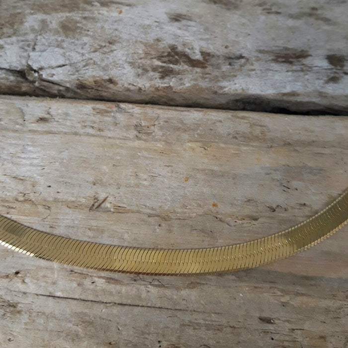 Snake Chain 45cm Wide Gold Necklace