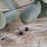 Tiny Blue Grey Pearl Stud Earrings