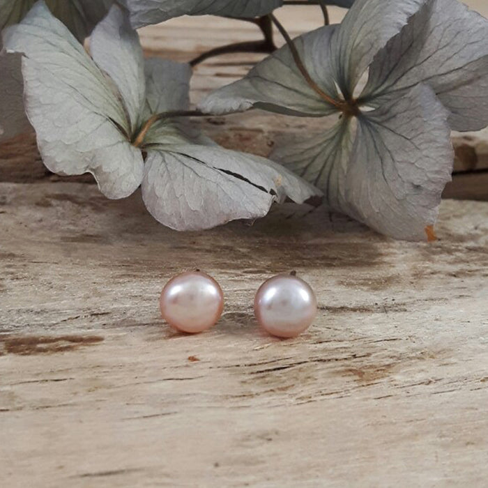 Pink Pearl Small Stud Earrings