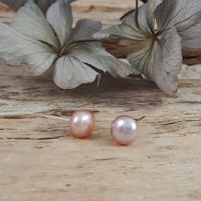 Pink Pearl Small Stud Earrings